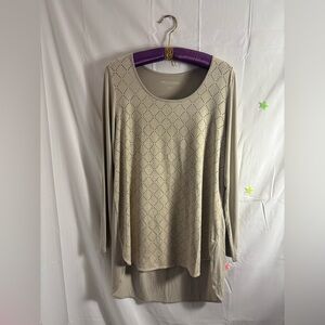 Soft Surroundings Lazuli Soft Top Tunic in Beige Size M